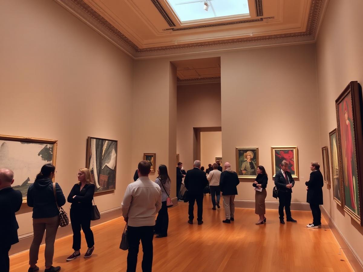 Sala espositiva con opere di arte moderna